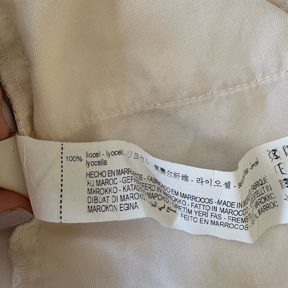 Zara Cream Button-Down Dress with Tie Waist - Picture 6 of 6